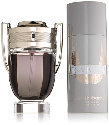 Paco Rabanne Invictus 2 Piece Gift Set For Men (Deodorant Spray Plus Eau De Toilette Spray)