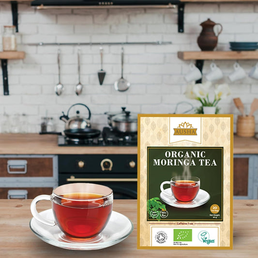 Ausha Moringa Tea Chai 100G - Superfood Moringa Blended With Ginger, Liquorice, Cinnamon, Cardamom, Cloves - 2** Great Taste Award 2024