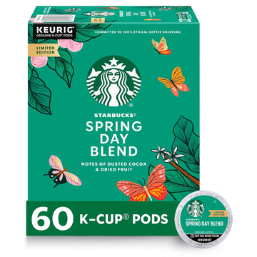 Starbucks K-Cup Coffee Pods, Medium Roast Coffee, Spring Day Blend For Keurig Coffee Makers, 100% Arabica, Limited Edition, 6 Boxes (60 Pods Total)