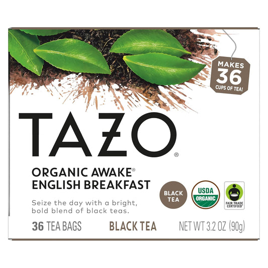 Tazo Tea Bags, Black Tea, Regenerative Organic Awake English Breakfast Tea, 36 Count (Pack Of 4)