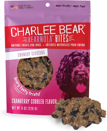 Charlee Bear Bearnola Bites Dog Treats, Cranberry Cobbler Flavor, 8Oz