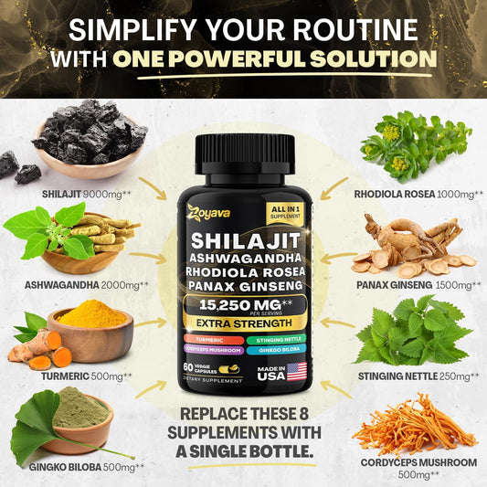 Shilajit 8-in-1 Supplement and Lutein 6-in-1 Supplement Bundle