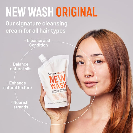 New Wash Original Hair Cleanser, 20Oz - Natural & Cruelty-Free Hair Care Routine - Removes Oil, Protects Color, Reduces Frizz - Sulfate & Paraben-Free Shampoo & Conditioner Alternative