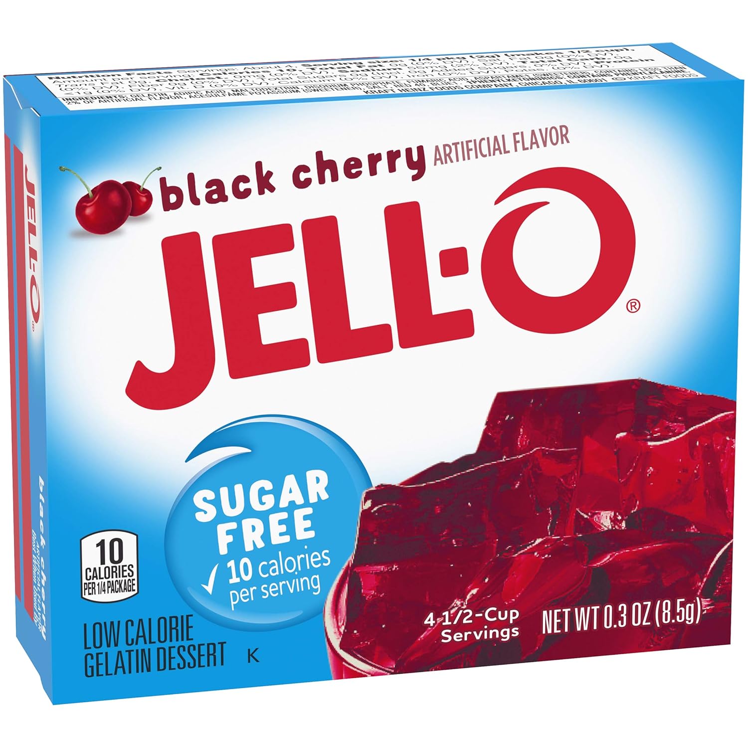 Jell-O Black Cherry Sugar-Free Gelatin Mix (0.3 Oz Boxes, Pack Of 6)