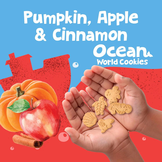 Get'Ems! From Gerber Pumpkin, Apple & Cinnamon Ocean World Cookies, Kids Snack Made With Real Veggies & Fruits, Iron & Vitamin E - 4 Pack