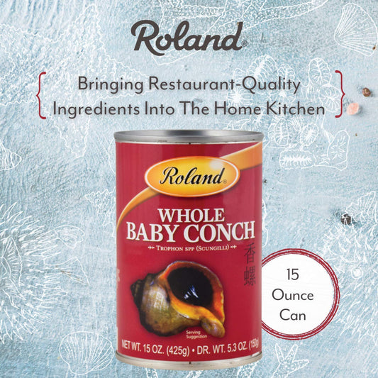 Roland Foods Whole Baby Conch in Water, Specialty Imported Food, 15-Ounce Can