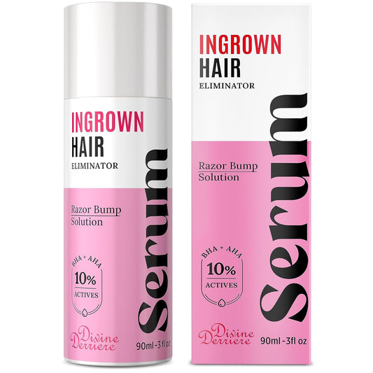 Divine Derriere Save 10% On Ingrown Hair And Razor Bumps Minimizer Duo – After Shave Repair Serum For Ingrowns And Razor Burns Roll-On With Razor Bump Stopper Pads