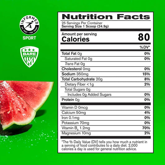 Bare Performance Nutrition, Bpn G.1.M Go One More Sport, Endurance Training Fuel, Electrolytes And Calories, Pink Himalayan Salt, Salted Watermelon