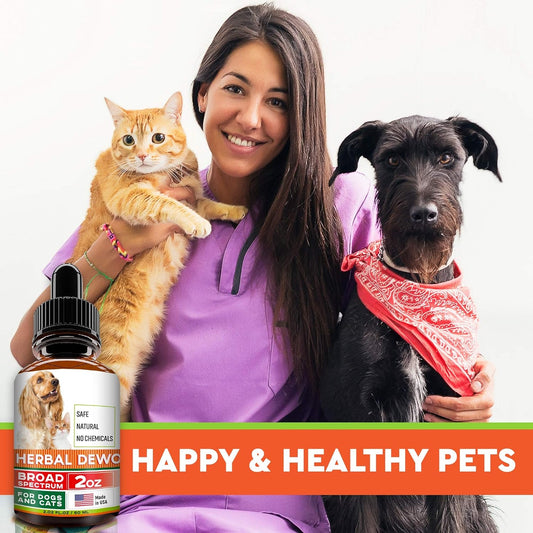 Herbal Cleanse fot Cats and Dogs - Homeopathics Parasites and Toxins for Dogs and Cats - All Breeds and Size - Puppy & Kitten - 2oz