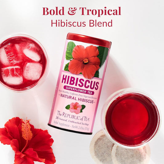 The Republic Of Tea Natural Hibiscus Superflower Tea (36 Tea Bags)