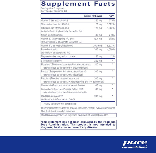 Pure Encapsulations Daily Stress Formula | Promotes Mental Relaxation And Moderates The Effects Of Occasional Stress* | 180 Capsules
