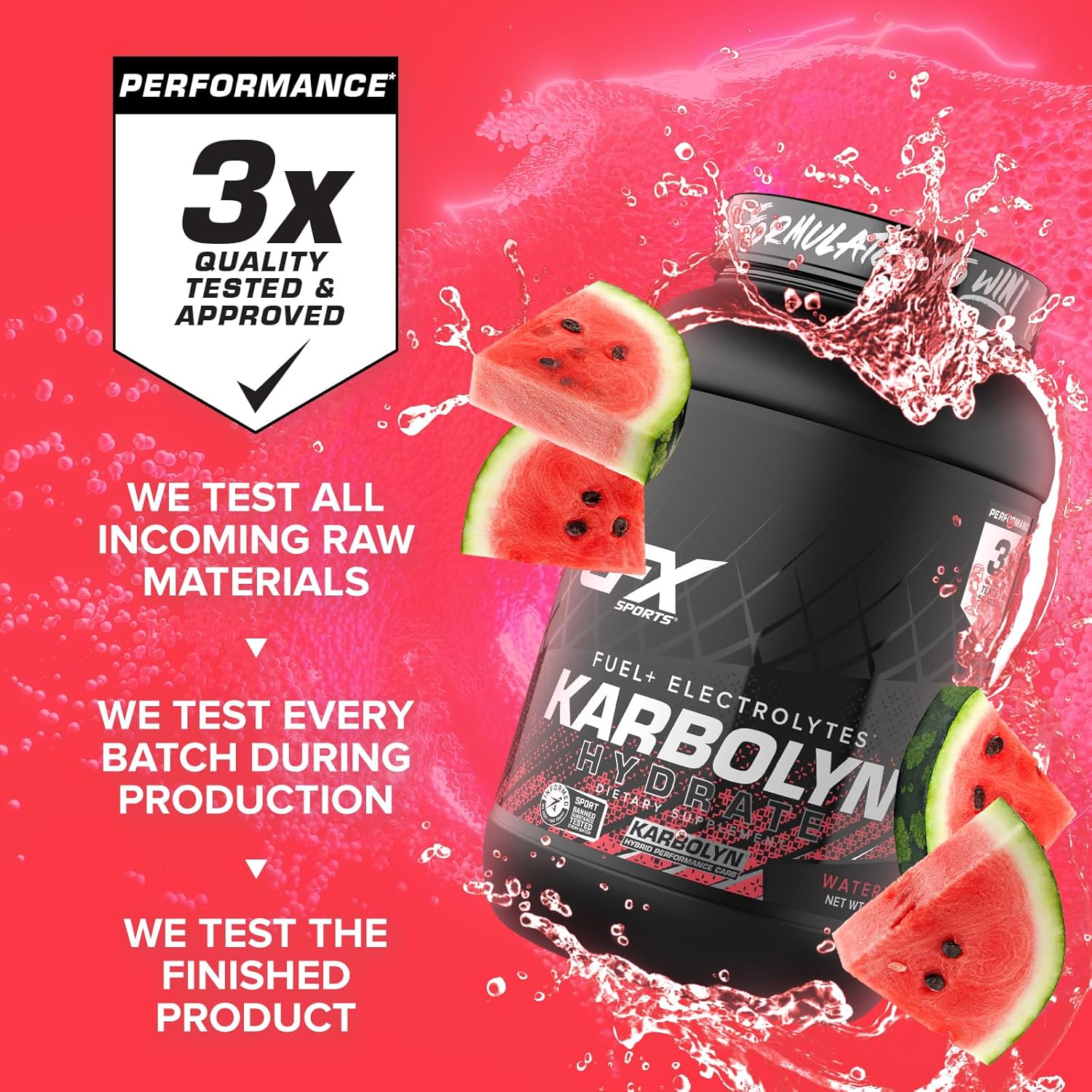 Efx Sports Karbolyn Hydrate | Carbohydrate Powder + Electrolytes | Sugar Free Sports Drink Mix | Fuel & Hydration | Stimulant Free | 66 Servings (Watermelon Wave) : Health & Household
