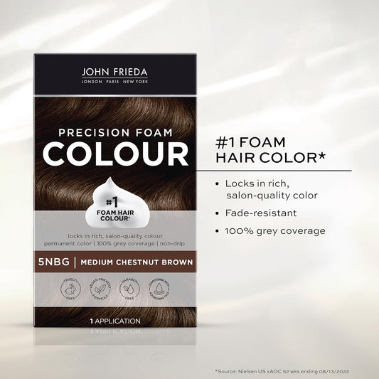 John Frieda Precision Foam Permanent Hair Colour In 5Nbg Medium Chestnut Brown