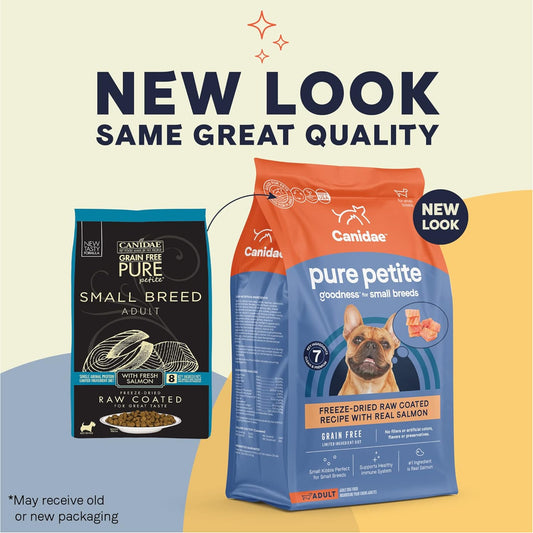 Canidae Pure Petite Freeze-Dried raw coated Recipe with Real Salmon Dog Dry 4 lbs