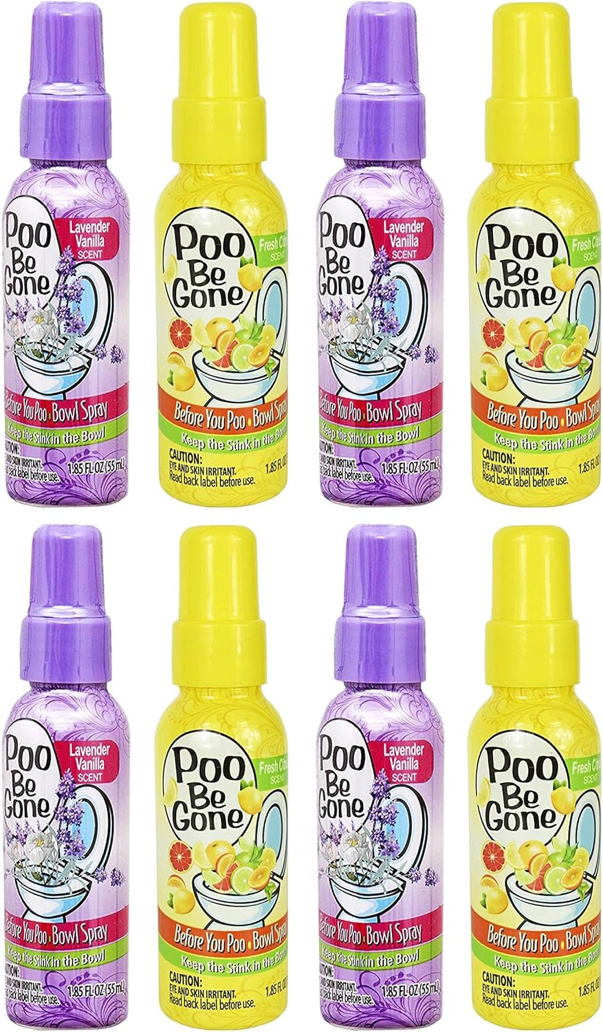 Set of 8 Stinky Bowl Spray 1.85oz - Before You Go Toilet Bathroom Deodorizer - Features Fresh Citrus Scent and Lavender Scent!