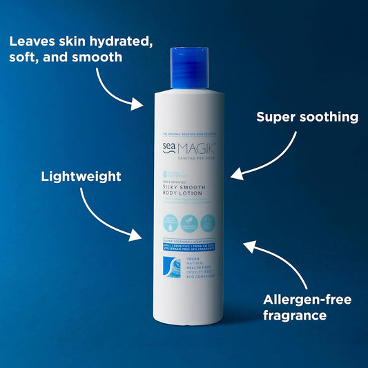 Silky Smooth Body Lotion 10.14Oz/ 300Ml / Mineral-Rich / Dead Sea Salt And Organic Seaweed/ 100% Vegan/ Sustainable Packaging