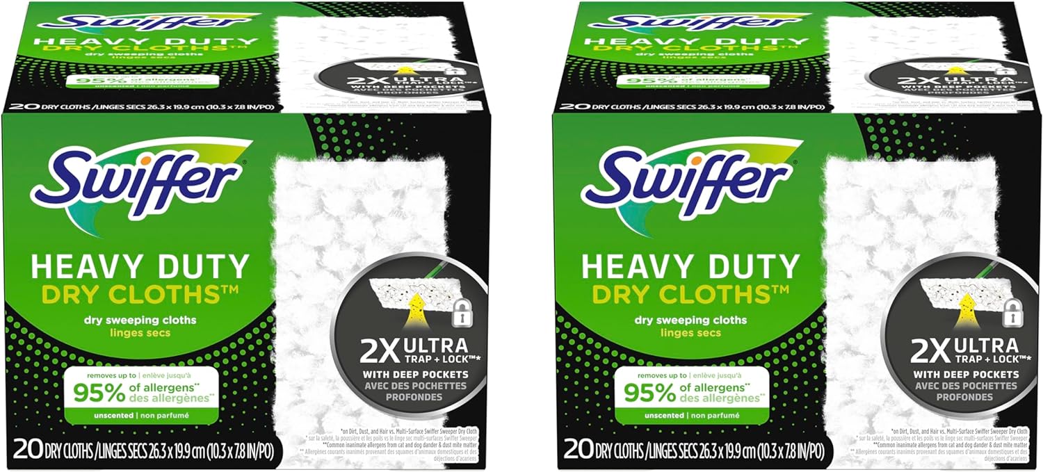 Swiffer Sweeper Heavy Duty Mop Pad Refills For Floor Mopping And Cleaning, All Purpose Multi Surface Floor Cleaning Product, 20 Count, 2 Pack