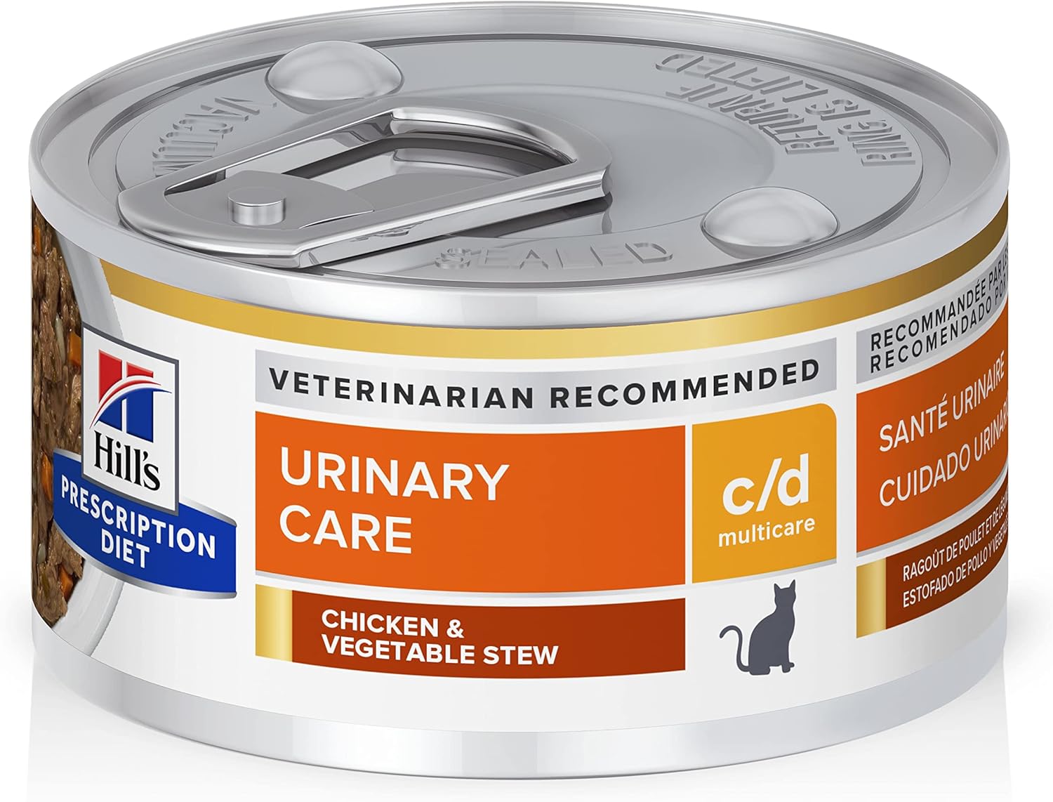 Hill'S Prescription Diet C/D Multicare Urinary Care Chicken & Vegetable Stew Wet Cat Food, Veterinary Diet, 2.9 Oz Cans, 24-Pack