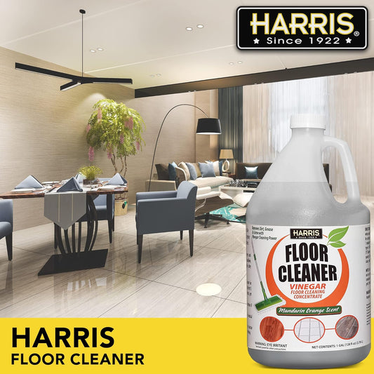 Harris Orange Vinegar Floor Cleaner, 128Oz For Use On Hardwood, Laminate, Vinyl And Tile Floors