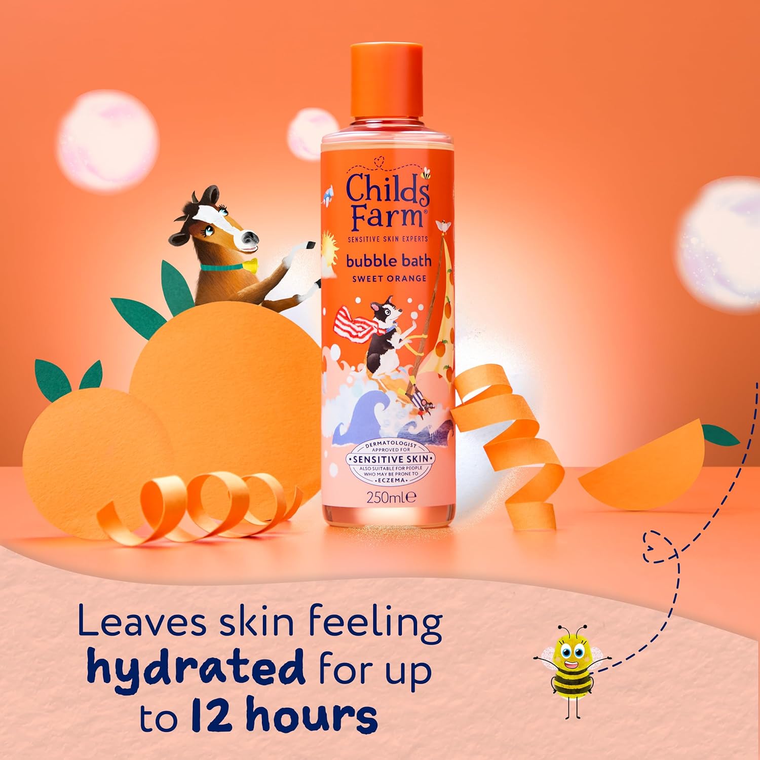 Childs Farm Kids Bubble Bath, Sweet Orange | Gently Cleanses & Soothes | Suitable for Dry, Sensitive Skin, 250ml : Amazon.co.uk: Health & Personal Care