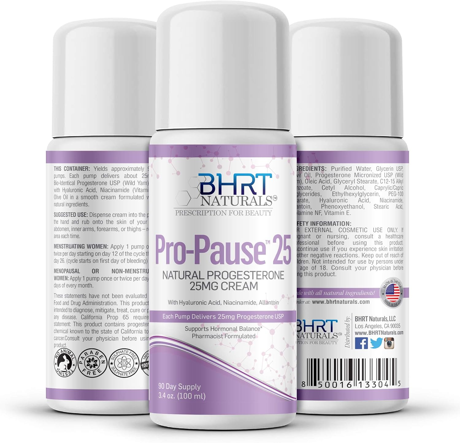 Progesterone Cream 2500Mg Bioidentical Progesterone Usp Natural - 90 Day Supply, Pharmacist Formulated Paraben-Free, Soy-Free & Non-Gmo Menopause Relief – Ttc Pcos Supplement (1 Bottle)
