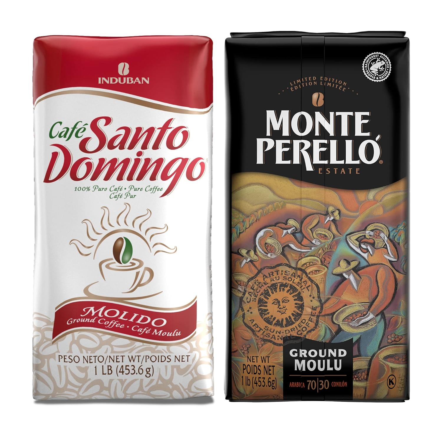 Café Santo Domingo + Monte Perello | Ground Coffee - 16 oz Bags Bundle - Products from the Dominican Republic
