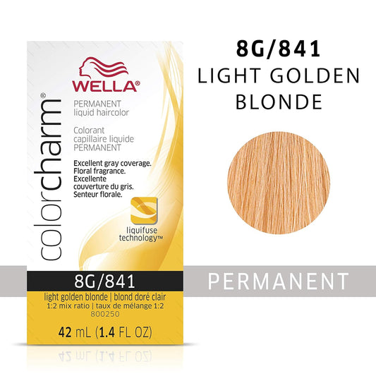 Wella Professionals Invigo Brilliance Color Protection Shampoo & Conditioner, For Fine Hair + Wella Colorcharm Permanent Liquid Hair Color For Gray Coverage, 8G Light Gold Blonde