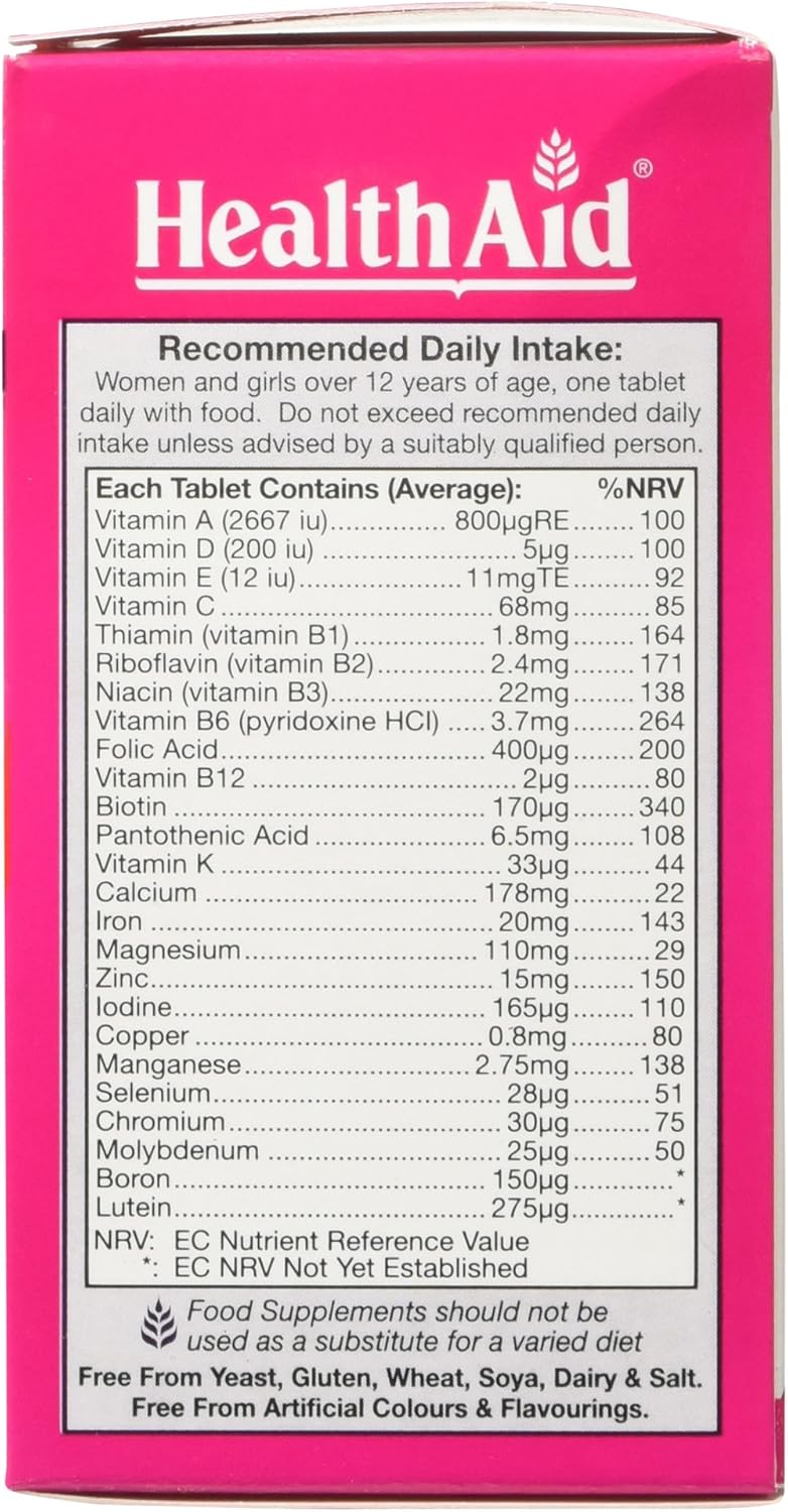 HealthAid Multi Max Vegetarian Tablets for Women - Pack of 60 : Amazon.co.uk: Health & Personal Care