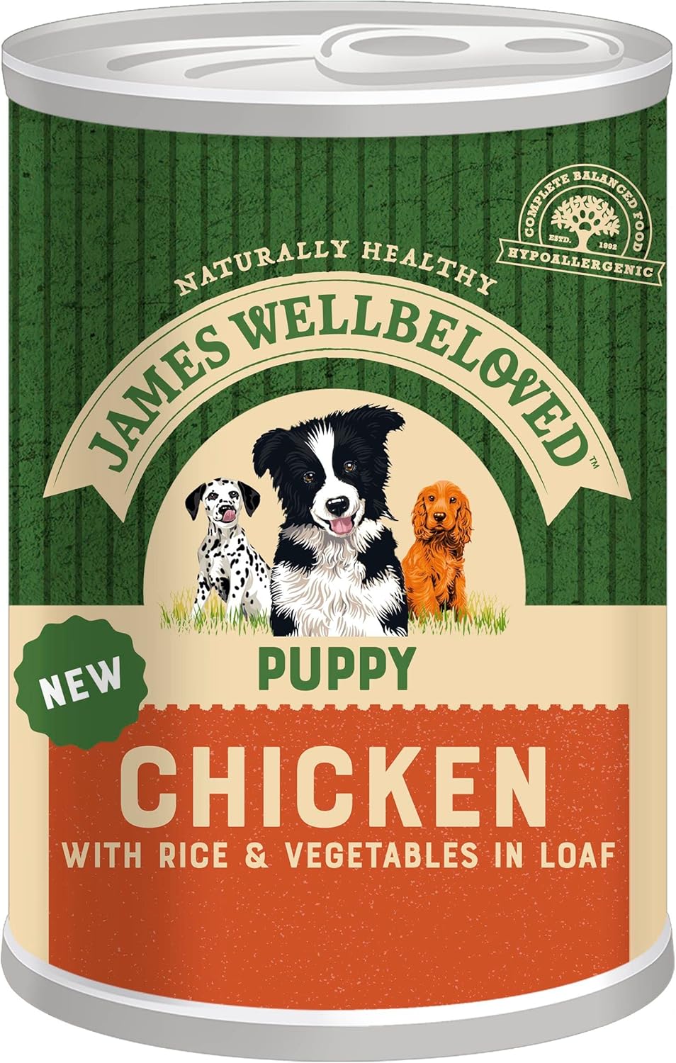 James Wellbeloved Puppy Chicken, Rice and Vegetables in Loaf Can, Hypoallergenic Wet Dog Food (12x400g)?case438693