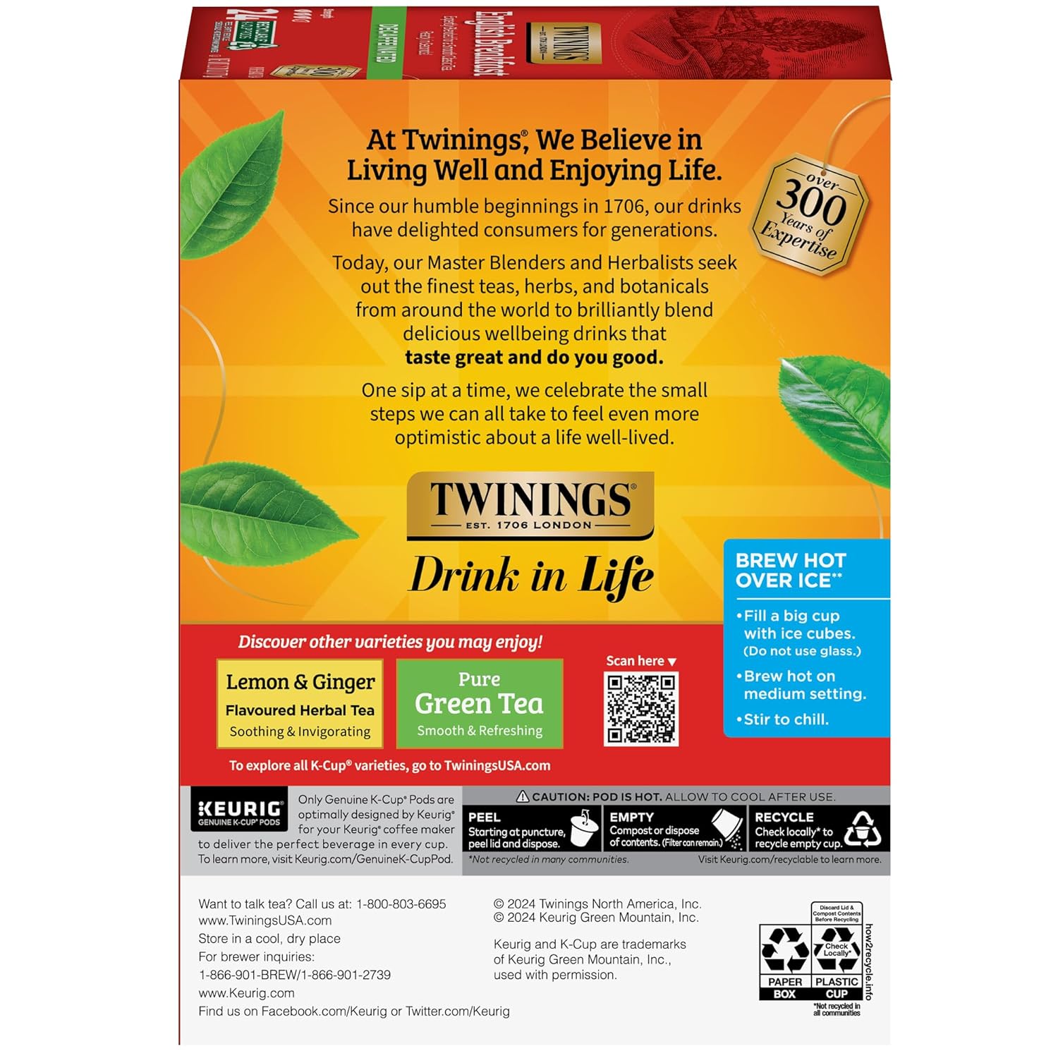 Twinings Decaffeinated English Breakfast Black Tea K-Cup Pods For Keurig, 24 Count (Pack Of 1), Smooth, Flavourful, Robust, Enjoy Hot Or Iced | Packaging May Vary