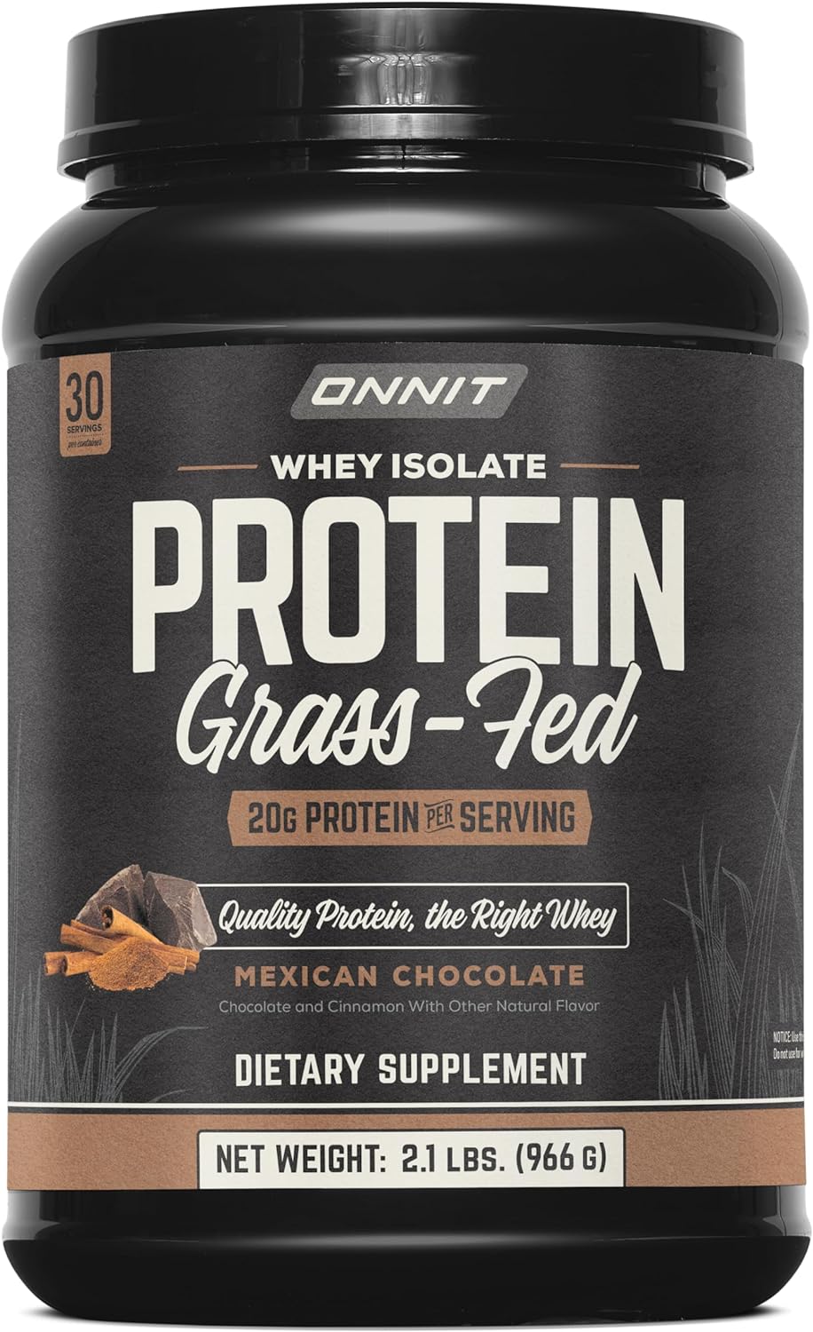 ONNIT Grass Fed Whey Isolate Protein - Mexican Chocolate (20 Servings)