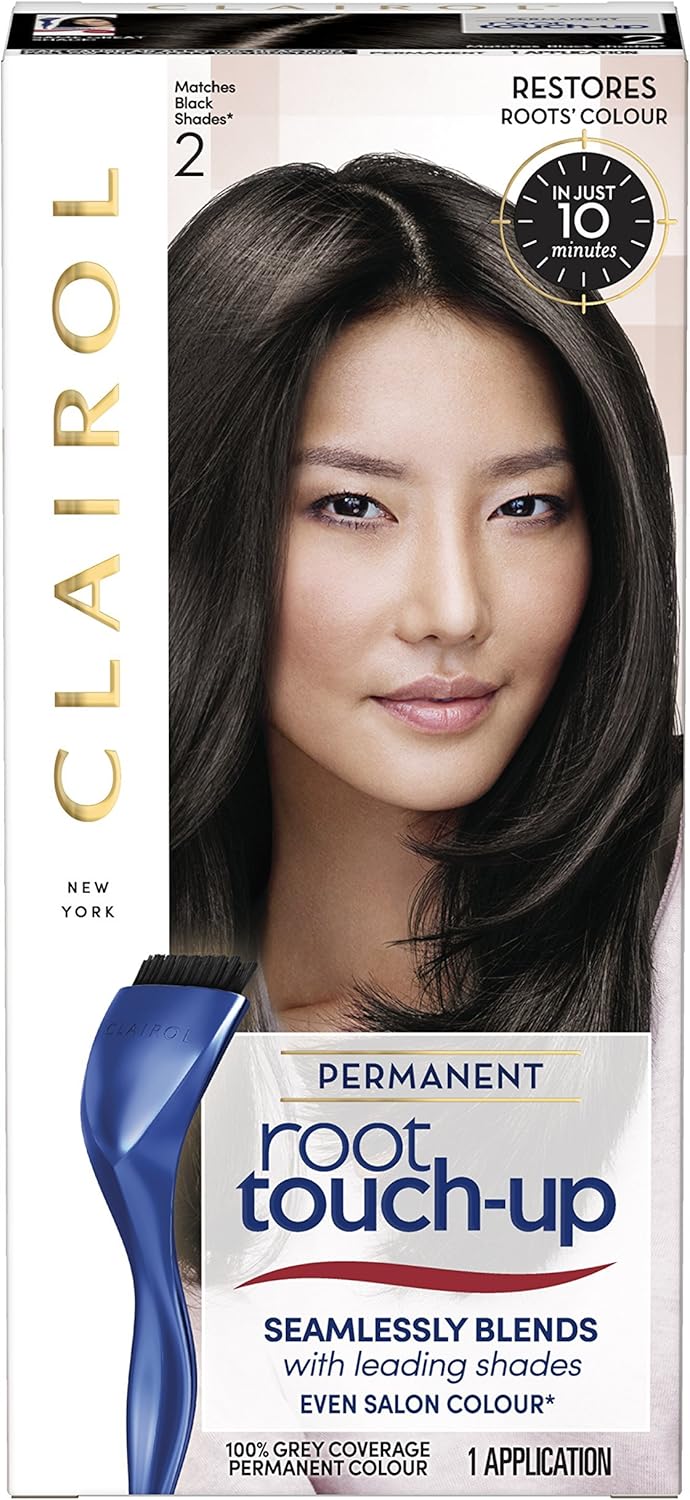 Clairol Nice'n Easy Permanent Colour + Root Touch Up (2 Black) : Amazon.co.uk: Beauty