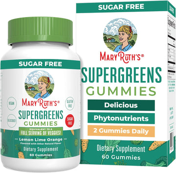 Maryruth'S Super Greens Gummies | With Naturally-Occurring Quercetin For Adults And Kids Ages 4+ | Sugar Free | 2G Fiber Per Serving | Vegan | No Gelatin | Pectin Based | 60 Count | 30 Servings