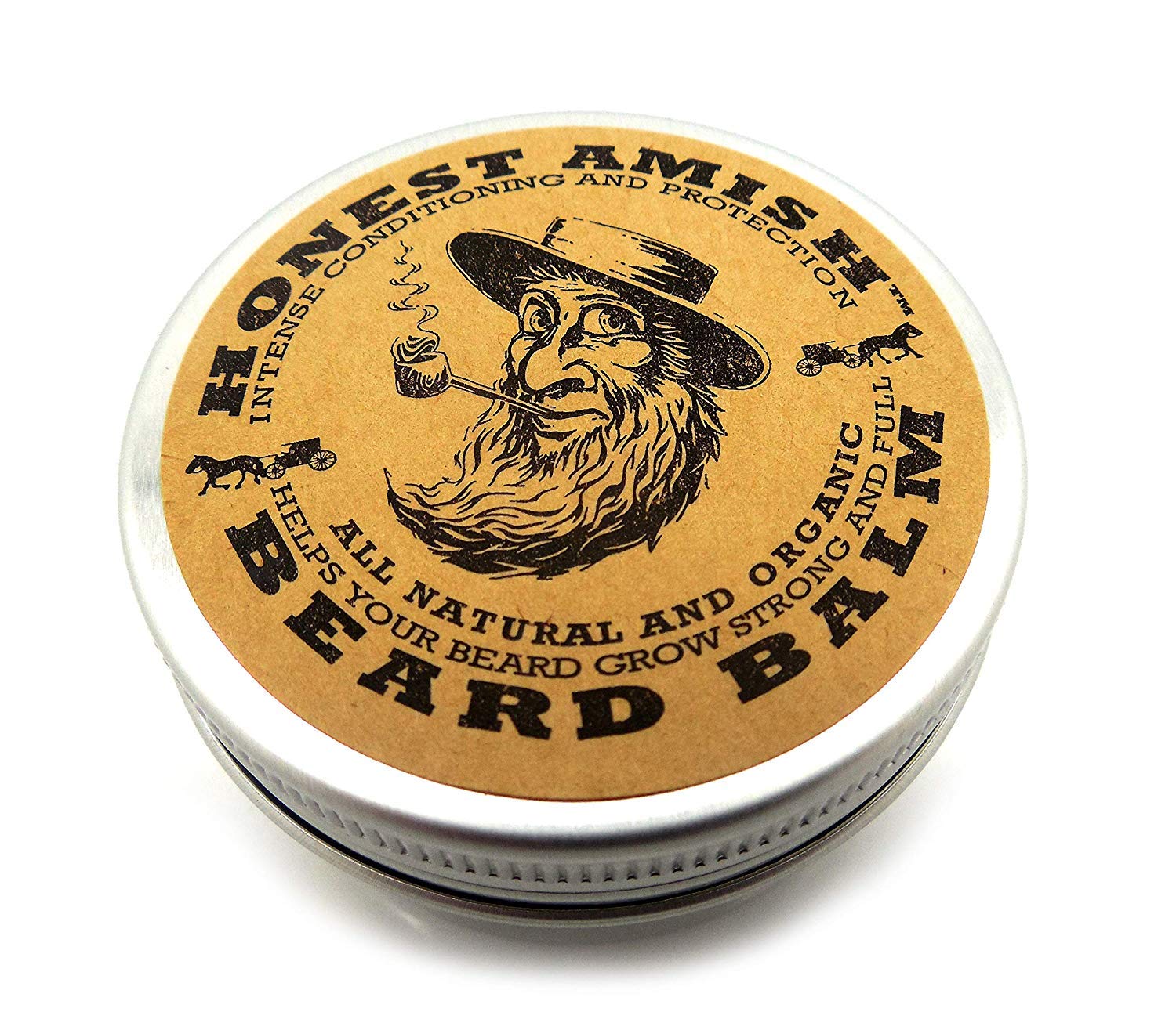 Honest Amish Beard Balm Leave-In Conditioner - Made With Only Natural And Organic Ingredients - 2 Ounce Tin