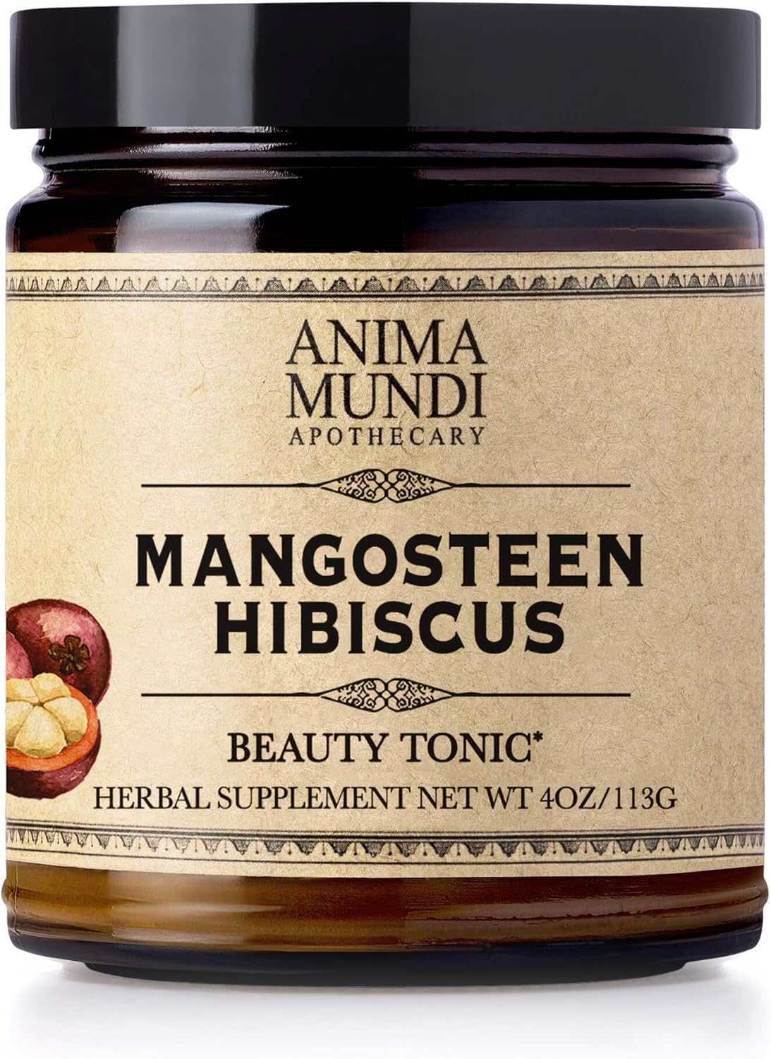 Anima Mundi Apothecary Mangosteen Hibiscus Beauty Tonic - Organic Mangosteen Fruit Powder With Hibiscus Flower - Contains Naturally-Occurring Vitamin C For Skin And Immune Support (4Oz / 113G)