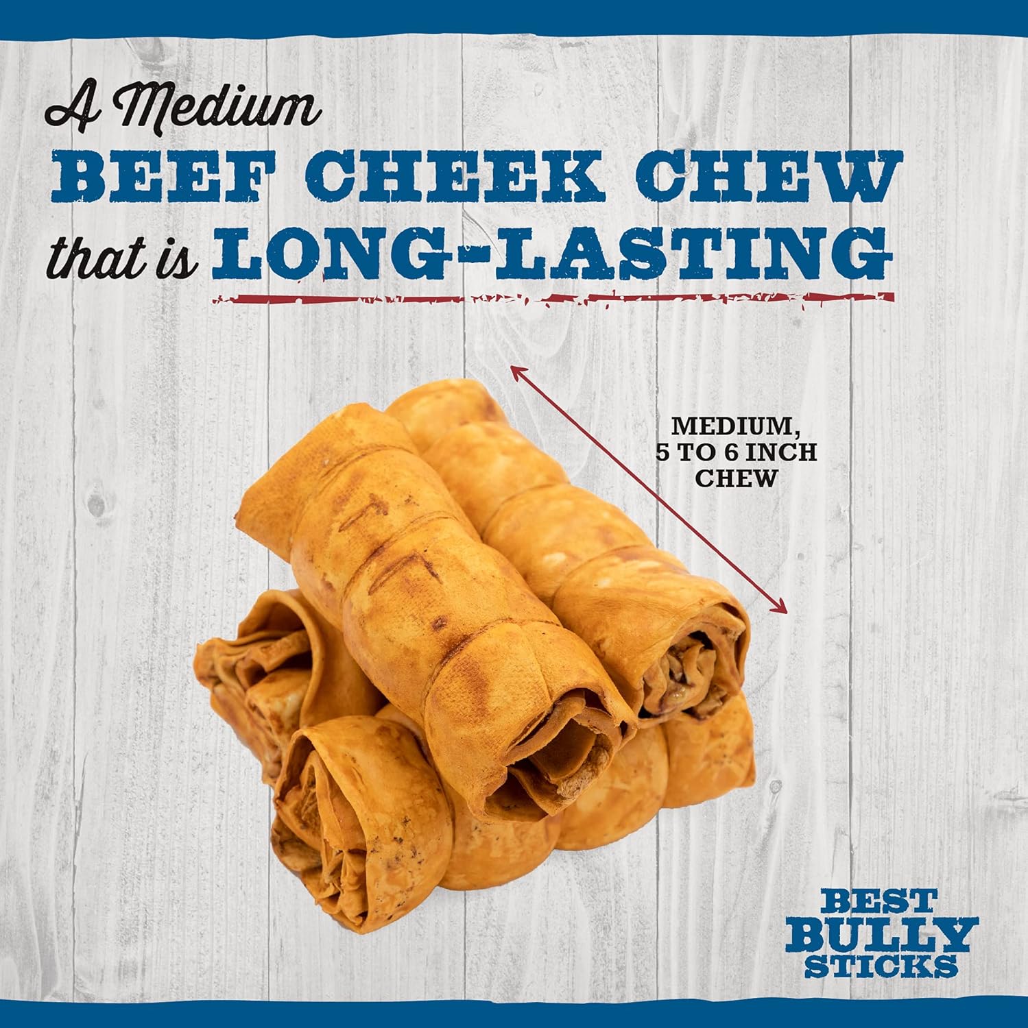 Best Bully Sticks All-Natural Peanut Butter Beef Cheek Dog Treats - Made with Natural Occurring Collagen - Chews Like a Rawhide, but not a Rawhide (Peanut Butter Dipped, Medium 4-Pack) : Pet Supplies