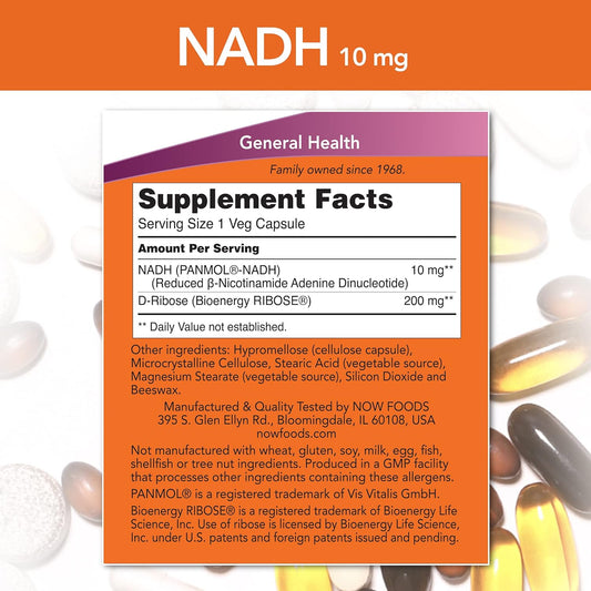 Now Foods, NADH, 10 mg, 60 Veg Capsules