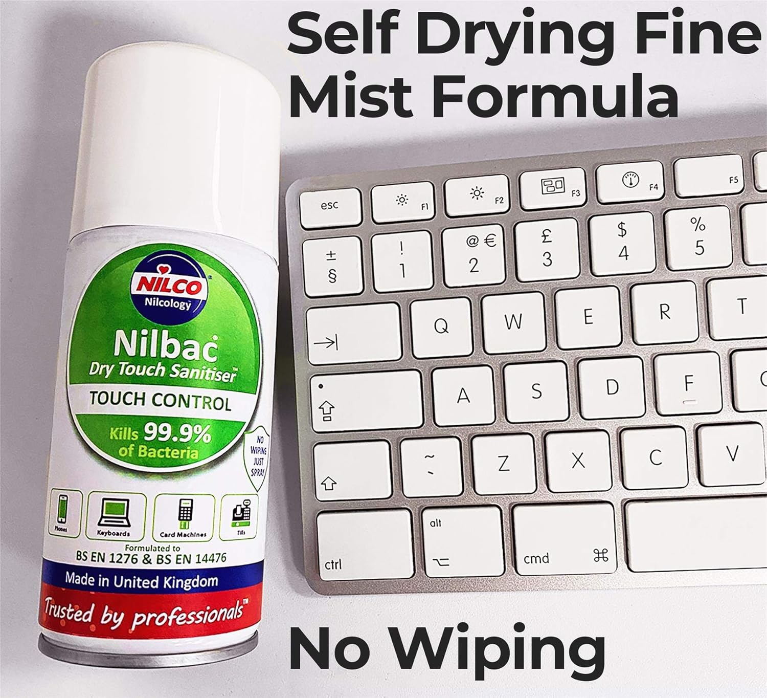 Nilco Nilbac® Dry-Touch Sanitiser Touch Control Antibacterial Aerosol Spray, 400 ml : Amazon.co.uk: Grocery