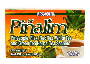 Pinalim Tea/Te De Pinalim Mexican Version- Pineapple, Flax, Green Tea, White Tea - 30 Day Supply