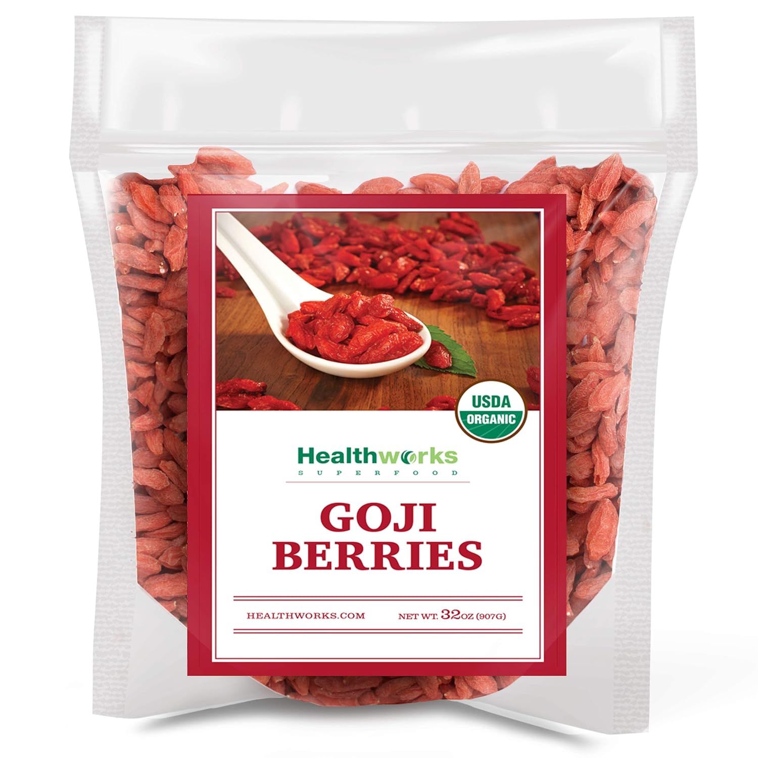 Healthworks Raw Goji Berries (32 Ounces / 2 Pound) | Certified Organic & Sun-Dried | Keto, Vegan & Non-GMO | Baking, Teas & Smoothies | Antioxidant Superfood