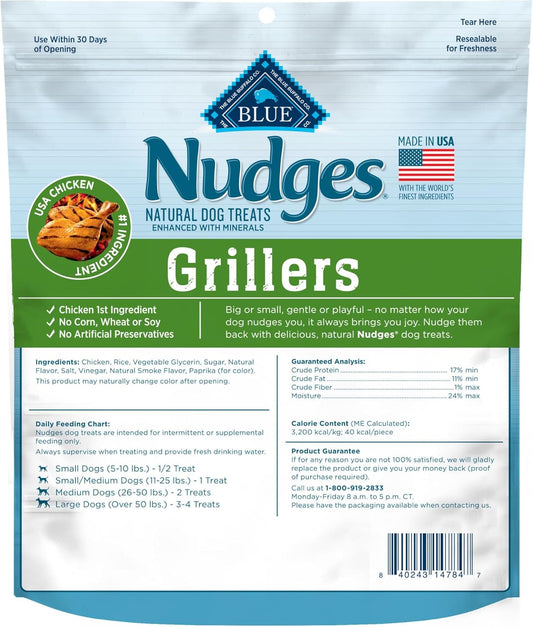 Blue Buffalo Nudges Grillers Natural Dog Treats Made With Real Chicken, Made In The Usa, Chicken, 10-Oz. Bag