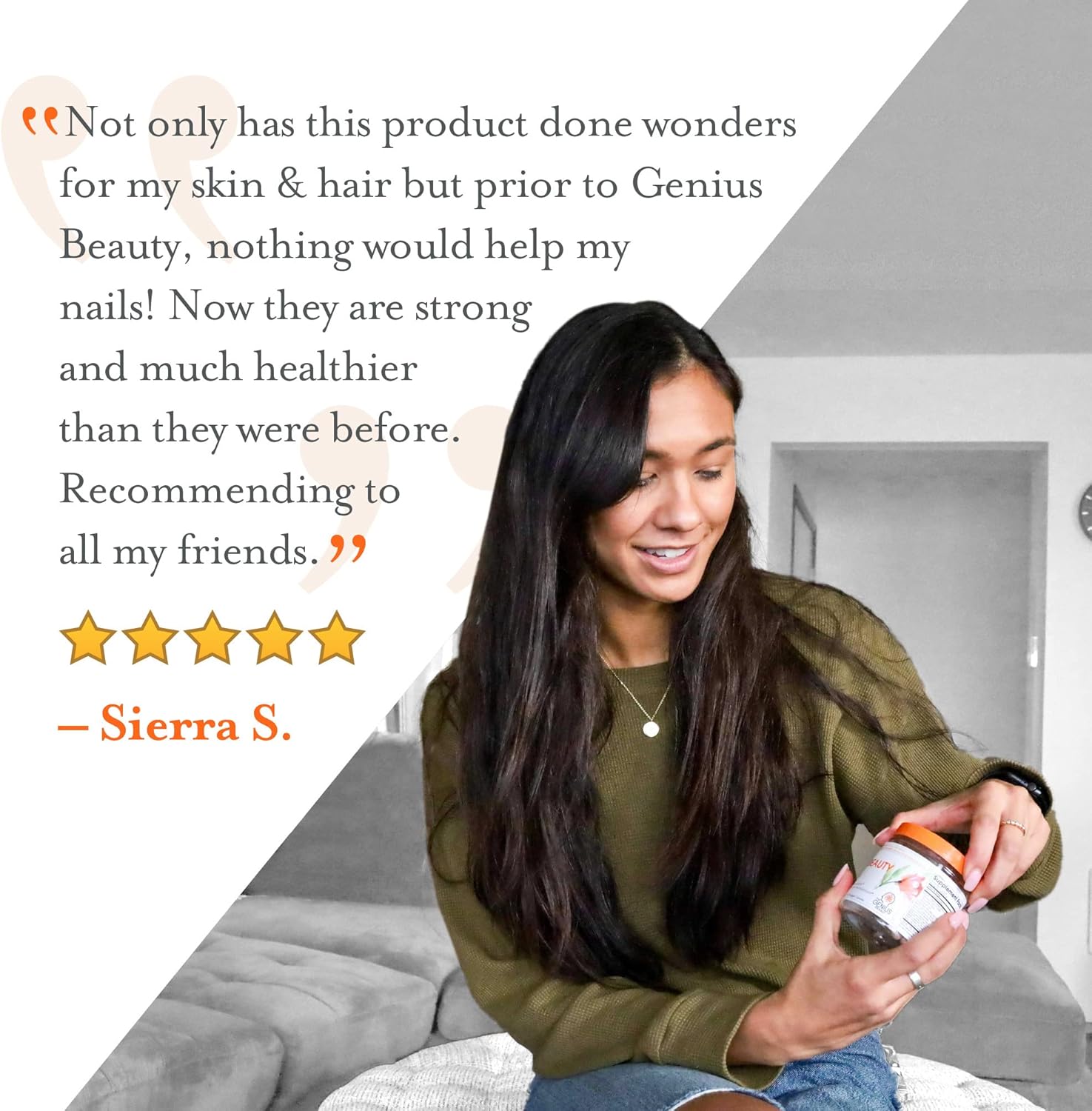 Genius Beauty, Hair Skin & Nails Vitamins, 60 Capsules - Anti-Aging Antioxidant Supplement, Hydrolyzed Collagen Pills, Glutathione & Astaxanthin - Detox Cleanse, Wrinkles, Hair Growth & Healthy Skin : Health & Household