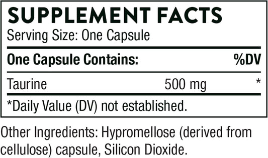 Thorne Taurine - Amino Acid Supplement to Support Heart, Nerve, and Liver Health - 90 Capsules