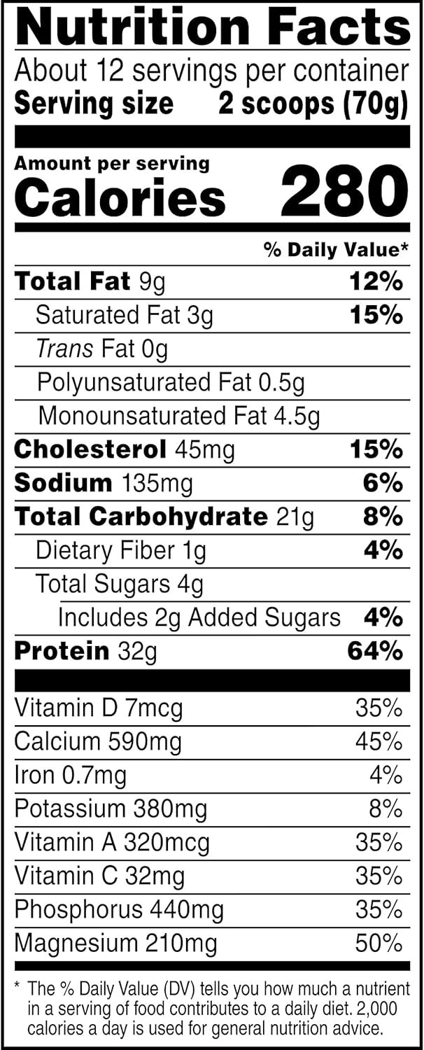 Muscle Milk Genuine Protein Powder, Banana Crème, 1.93 Pounds, 12 Servings, 32g Protein, 4g Sugar, Calcium, Vitamins A, C & D, NSF Certified for Sport, Energizing Snack, Packaging May Vary : Health & Household