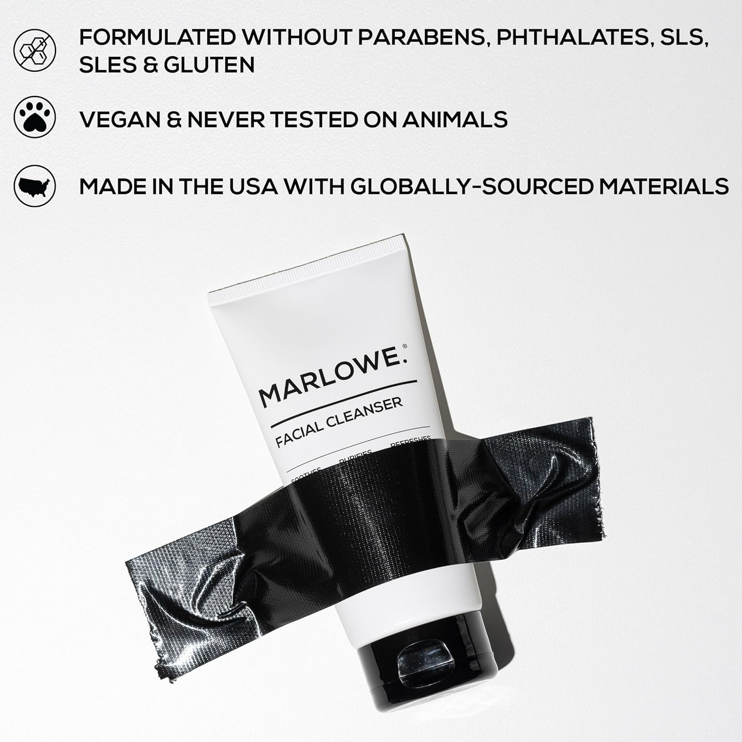 Marlowe. No. 121 Facial Cleanser 6 Oz, Daily Mens Face Wash With Natural Extracts & Antioxidants, Soothes, Purifies, Refreshes, Thick Lather, Fresh Woodsy Scent : Beauty & Personal Care