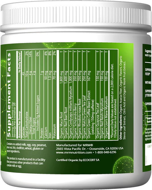 Mrm Nutrition Organic Pre-Workout Powder | Black Cherry Flavored | Superfoods + 150Mg Natural Caffeine + Adaptogens | Clean Energy + Focus| Healthy Blood Flow | Vegan + Non-Gmo | 20 Servings