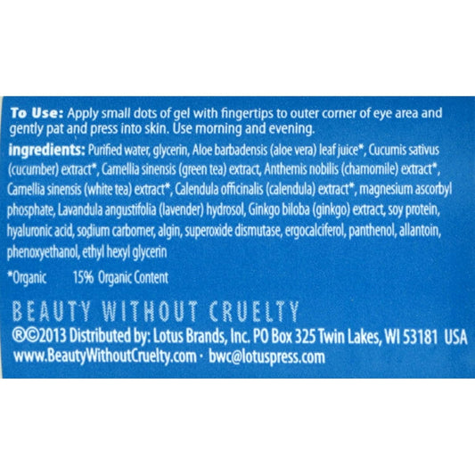 Beauty Without Cruelty Green Tea Nourishing Eye Gel, 1-Ounce