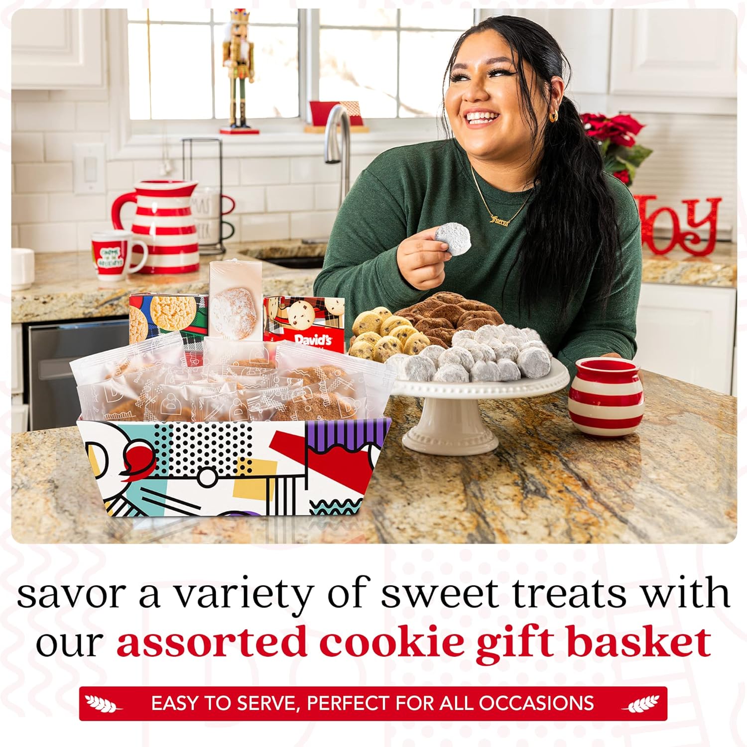 David’S Cookies Cookie Gift Basket - Deliciously Flavored Assorted Cookies In A Lovely Gift Basket - Gourmet Thin Crispy Cookies, Butter Pecan Meltaways And Scottish Shortbread Cookies - Variety Of Delicious Cookies