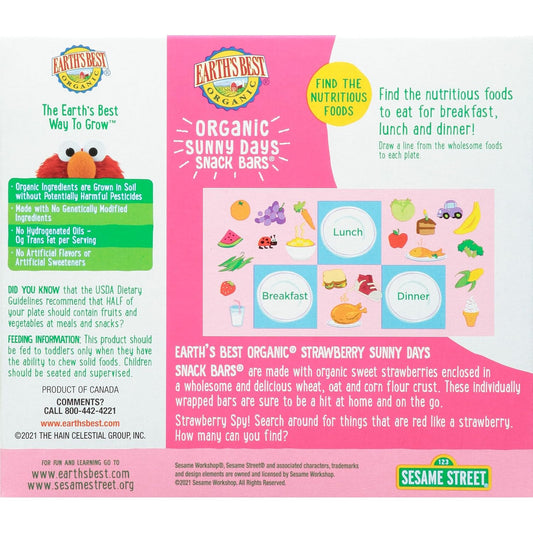 Earth'S Best Organic Sunny Days Strawberry Snack Bars 16Ct