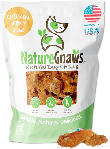 Nature Gnaws Usa Chicken Jerky For Dogs (2Lb) – Delicious Grain Free Reward Snack For Small, Medium & Large Breeds - Premium Natural Dog Chew Treats